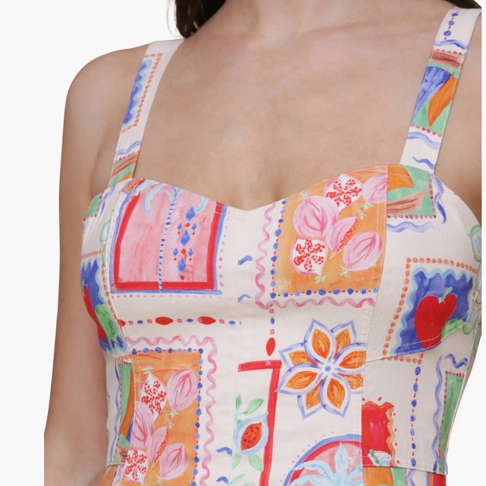 Avec les Filled Sweetheart Neck Stretch Cotton Mini Sundress - Picture 3 of 6